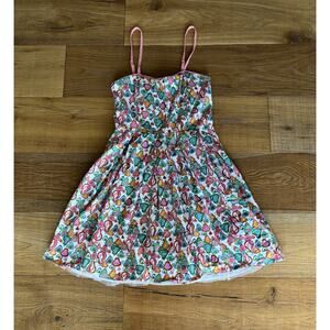 American Rag Pear Print Laguna Bustier Sundress Retro Fit & Flare S Retro Boho